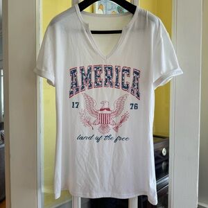 🇺🇸 White America Graphic T-Shirt -size L